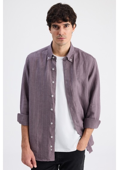 D'S Damat Ds Damat Comfort Lila Çizgili Gömlek 6hc02hd45304m L01