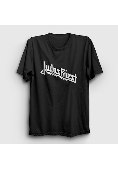 Presmono Unisex Logo Judas Priest T-shirt Siyah