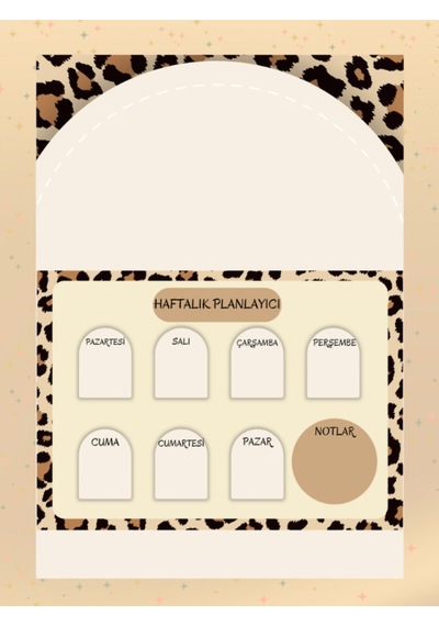 Leopar Desenli Haftalık Planlayıcılı Not Defteri Setimiz A4-a5 Blok Not- Notepad-okul Çok Renkli