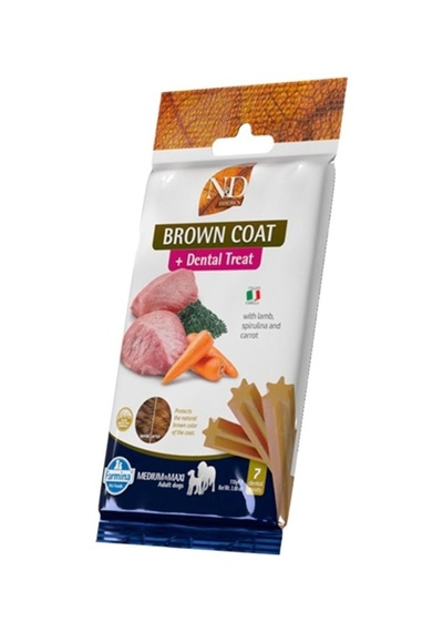 Dental Treat Brown Coat Kuzu Etli & Havuç & Spirulina Medium Köpek Ödülü 60 Gr