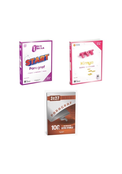 2027 2027 Tyt Üçdörtbeş Sıfırdan Başla Start Paragraf + Kimya Soru + Anla Kazan Paragraf Deneme 3'lü Set