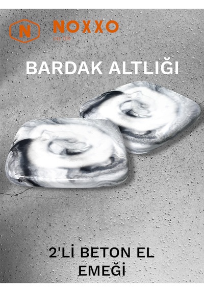 2 Li Beton Bardak Altlığı Betonun Şıklığı El Emeğinin Değeri Siyah Siyah
