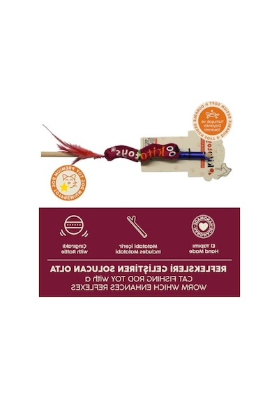 Peluş Solucan Şeklinde Kedi Oyuncağı