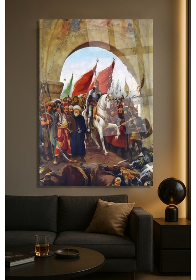 Fatih Sultan Mehmet İstanbul Yatak Cam Tablo Modern Sanat Tablosu Uv Baskılı Canlı Renkler Ofis Ve Çalışma Odası Anlamlı Hediye Seçeneği