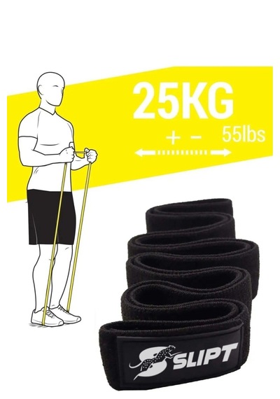 25 Kg Orta Sert Loop Direnç Bandı Siyah Fitness Pilates Egzersiz Lastiği