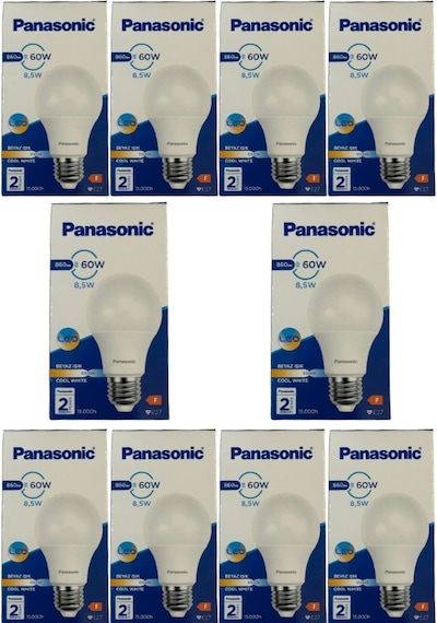 Panasonic 8,5w 60w 6500k Beyaz Işık E27 Duylu Led Ampul 10 Adet