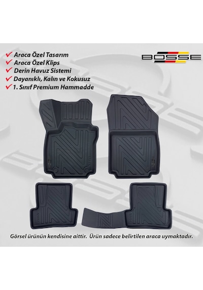 Renault Clio 4 Paspas Araca Özel 2012 2019 BOSSE 3D Havuzlu Oto Paspas