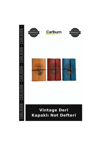 Vintage Deri Kapaklı Not Defteri Masa Üstü Yazı Yazma Okul Gereci