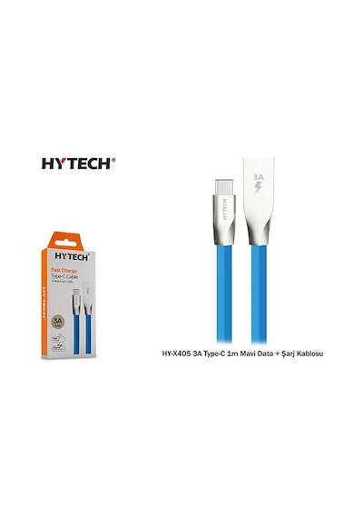 Hytech Hyx405 3a Typec 1m Data + Şarj Kablosu,mavi