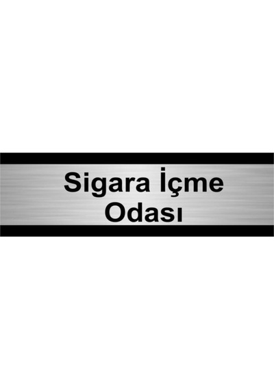 Sigara Içme Odası 10x20cm Gümüş Renk Metal Yönlendirme Levhası