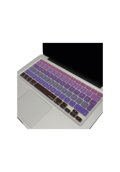 Apple Uyumlu MacBook Air Pro Klavye Koruyucu Türkçe Q Ombre Eski Usb Li Model 2008/2017 Yılı İle Pembe Mavi