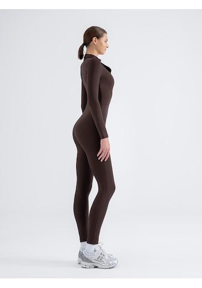 Lismina Shadow Fit Spor Tayt Tulum Kahverengi
