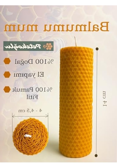 Doğal Balmumu Mum Seti - 4'lü Hediye Kutusu 000 Açık Krem