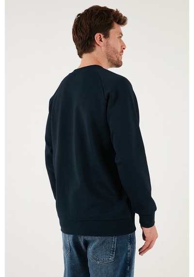 Buratti Streç Pamuklu Relaxed Fit Bisiklet Yaka 2'Li Paket Erkek Sweat 5901210S2 Lacivert-Siyah