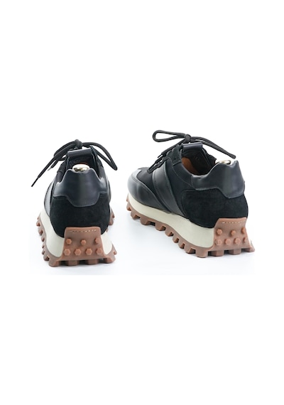 Sarasota Model Gerçek Deri El Yapımı Erkek Siyah Sneaker Ayakkabı - Erkek Spor Ayakkabı Siyah