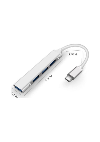 Hepu Type-c 3.1 To USB Hub 4 Port Metal Usb Çoğaltıcı Apple Uyumlu MacBook Uyu