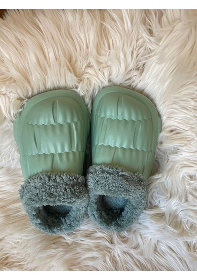 Akınal Bella Ortopedik Ultra Yumuşak Yünlü Unisex Ev Terliği Nil Yeşili