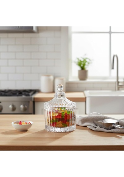 Glass Jar Tg-025-1 Cam Lokumluk Ve Şekerlik Diğer