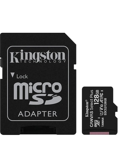 Kingston 128gb Canvas Select Plus Gen3 Micro Sdxc 100mb/s A1 Hafıza Kartı, Sdcs3/128gb