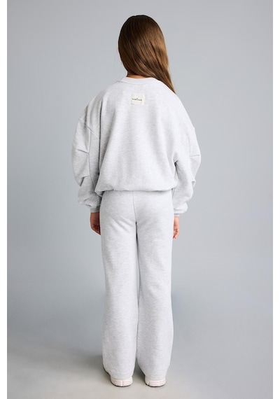 Defacto Bisiklet Yaka Sweatshirt Ve Nervürlü Pantolon 2li Takım Kız Çocuk I3868a826augr28 Gri-gr28