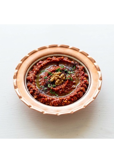 Shark Anatolia Premium Kalın Bakır Derin Meze, Kahvaltı Ve Çerez Sunum Tabağı 15 Cm Kırmızı, Çirtik Kenarlı Osmanlı Stil Şef Sunum Serisi Renkli