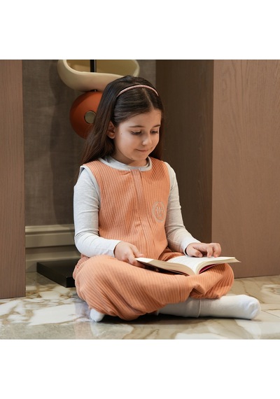 Diawoo Cocoon Walker 4 Mevsim Merino Uyku Tulumu,%100 Merino-org. Pamuk,2-7 Yaş Turuncu Turuncu