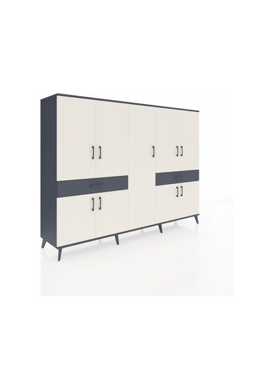 Hyperion Dolap 12 Raflı 2 Çekmeceli 8 Kapaklı 220x44x163 Antrasit Antrasit-aytaşı/antrasit Hyperion Dolap 12 Raflı 2 Çekmeceli 8 Kapaklı 220x44x163 Antrasit Antrasit-aytaşı/antrasit