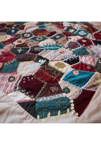 Patchwork Çılgın Koltuk Örtüsü Çok Renkli