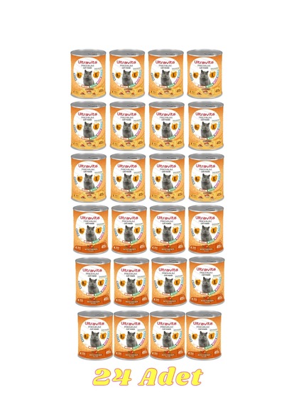 Ultravita Proteinli Gurme Tavuk Karışık Konserve Yaş Kedi Maması 24 x 415 G