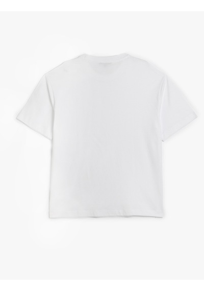 Koton Kısa Kollu Pamuklu Bisiklet Yaka Basic Oversize Tişört Beyaz 5sam10152hk Beyaz