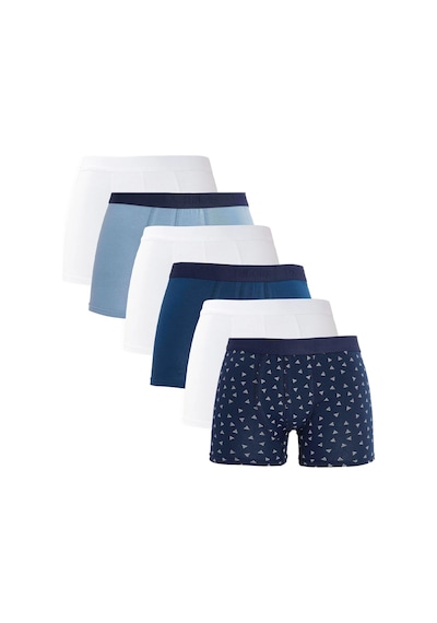 Tudors Erkek 6'lı Premium Seri Pamuklu Likralı Esnek Kumaş Boxer Damat Bohçası Çeyiz Seti -51600 Çok Renkli