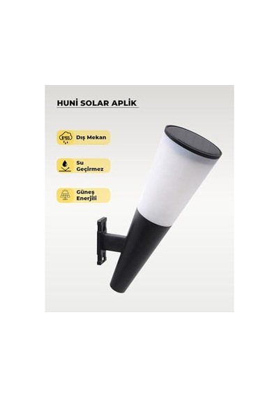 Ac Aydınlatma 8w Huni Solar Duvar Aplik - 3 Renk Işık - Animasyonlu