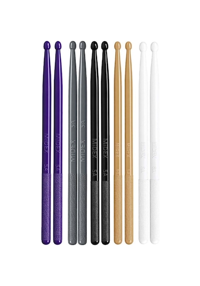 Midex Gfk-901-5x Pro 5a Profesyonel Kırılmaz Baget Fiber Karbon Drumsticks Bateri Bageti 5 Çift, Tüm Renkler