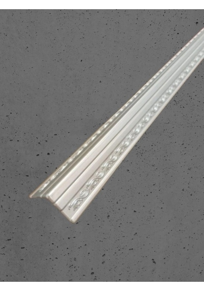 Dekoratif Poliüretan Duvar- Tavan Köşe Profili Çıtası Gümüş Renk En:4x4 Cm-boy:100 Cm - Duvar Süsü