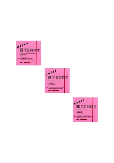 75 X 75 Mm Fosforlu Pembe Yapışkanlı Not Kağıdı, 3'lü Set