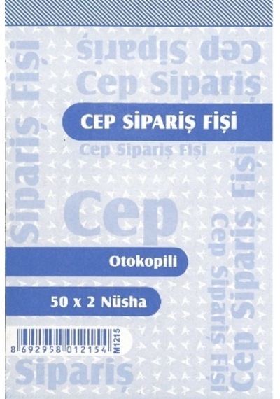 Cep Sipariş Fişi Otokopili 50X2 Nüsha 12 Li Armat-Özkan