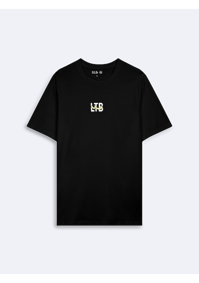 Ltb Lekeda Logo Baskılı Siyah Erkek Kısa Kol T-shırt Siyah