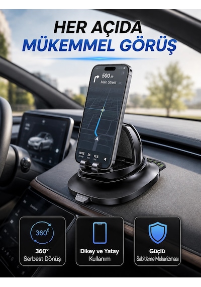 Çok Fonksiyonlu Araç İçi Telefon Tutucu Gizlenebilir Telefon Numarası Özellikli Stand