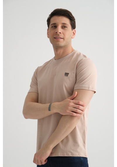 Shooter Sportwear Shooter Erkek Pamuklu Esnek T-shirt Standart Kalıp Minimal Logolu Taş