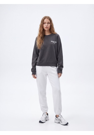 LTB Regular Fit Lastik Paça Basic Beyaz Eşofman