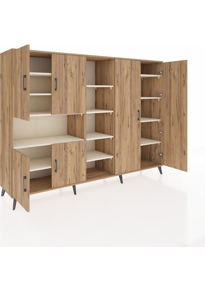 Hyperion Dolap 13 Raflı 6 Kapaklı 220x44x163 Çam-çam/aytaşı Çam-çam/aytaşı
