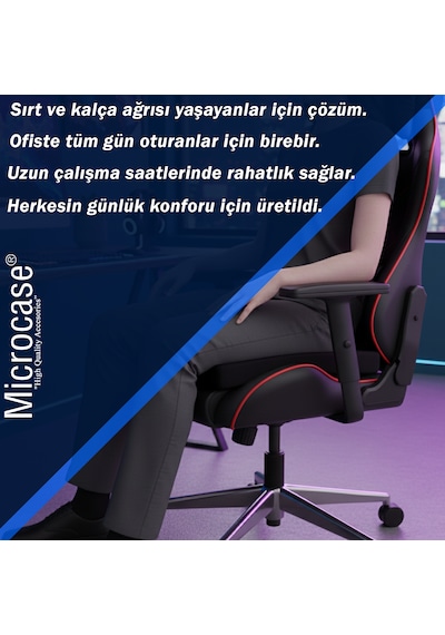 Microcase Araç Ve Ofis İçin Terletmez Ergonomik İpli Oturma Minderi 43 X 40 X 4cm 2 Adet Al5382