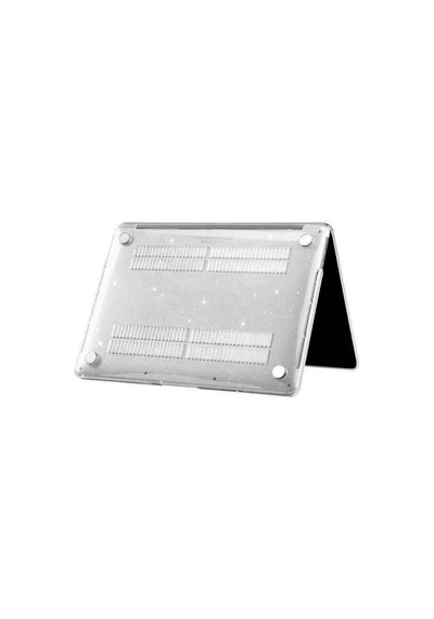Apple MacBook Uyumlu Pro 14.2 Inç 2025 A3434 M5 Işlemçi Parlak Simli Hardcase Kapak Simli Şeffaf