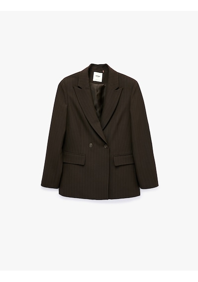 Koton Regular Fit Uzun Kollu Cep Detaylı Düğmeli Kruvaze Yaka Blazer Ceket Kahverengi Çizgili 7wak50056uw Kahve Çizgili Koton Regular Fit Uzun Kollu Cep Detaylı Düğmeli Kruvaze Yaka Blazer Ceket Kahverengi Çizgili 7wak50056uw Kahve Çizgili