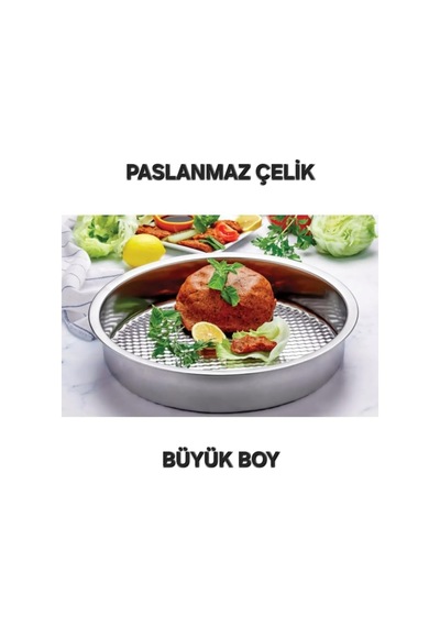 Tr Süper Kaliteli Çok Amaçlı Paslanmaz Çelik Çiğköfte Tepsisi & Çiğköfte Leğeni 50 Cm, Ndmndm777 Genel