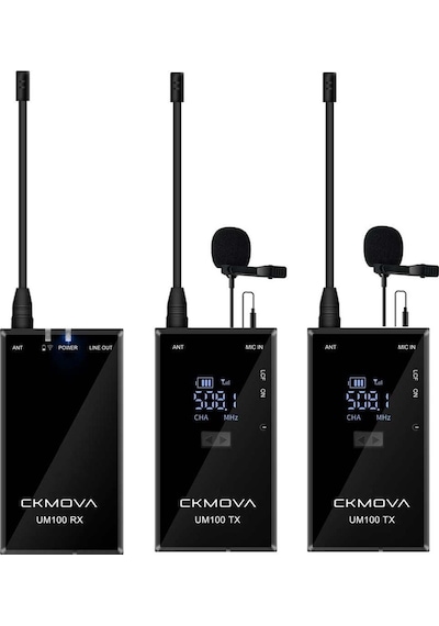 Ckmova Um100 Kit-2 Ultra Kompakt Uhf Kablosuz Yaka Mikrofon Set