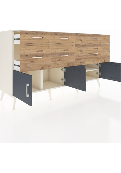 Hyperion Konsol Tek Raflı 6 Çekmeceli 4 Kapaklı 176x44x99 Aytaşı- Aytaşı-antrasit/çam Hyperion Konsol Tek Raflı 6 Çekmeceli 4 Kapaklı 176x44x99 Aytaşı- Aytaşı-antrasit/çam