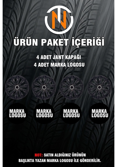 Dacia Duster 16 İnç Jant Kapağı Takım Siyah S119