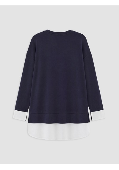 Lcw Everyday Mavi Soft Touch Oversize Kadın Sweatshirt Tunik