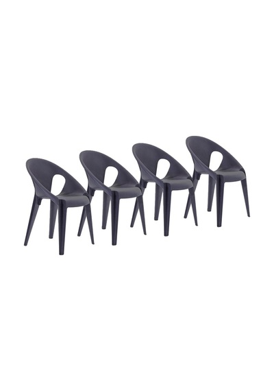 Magis Bell Chair 4 Set Sandalye Geri Dönüştürülebilir Malzeme, Konstantin Grcic'in Ikonik Tasarımı Midnight